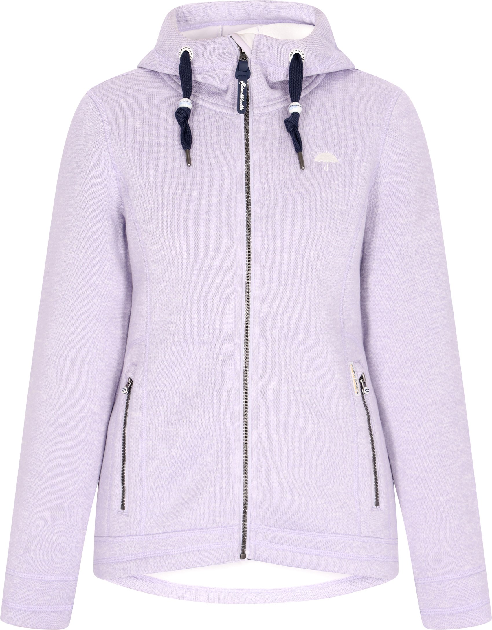 Schmuddelwedda Strickfleecejacke Damen Grauviolett Melange