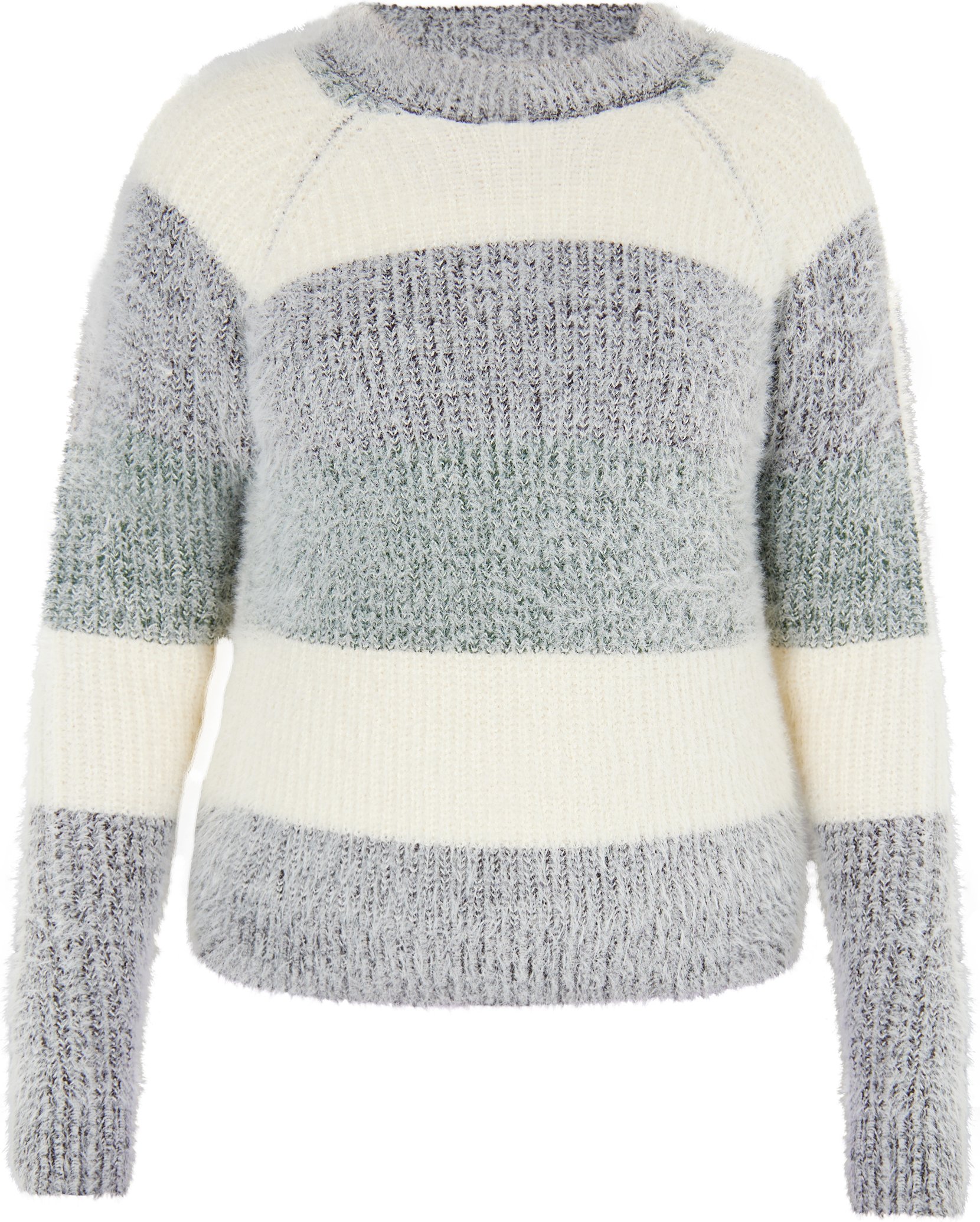Mymo Strickpullover Damen Creme Mehrfarbig