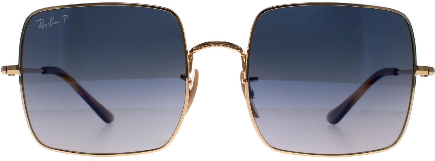 Ray-Ban Square RB1971 914778 polished gold blue grey gradient polarized sunglasses