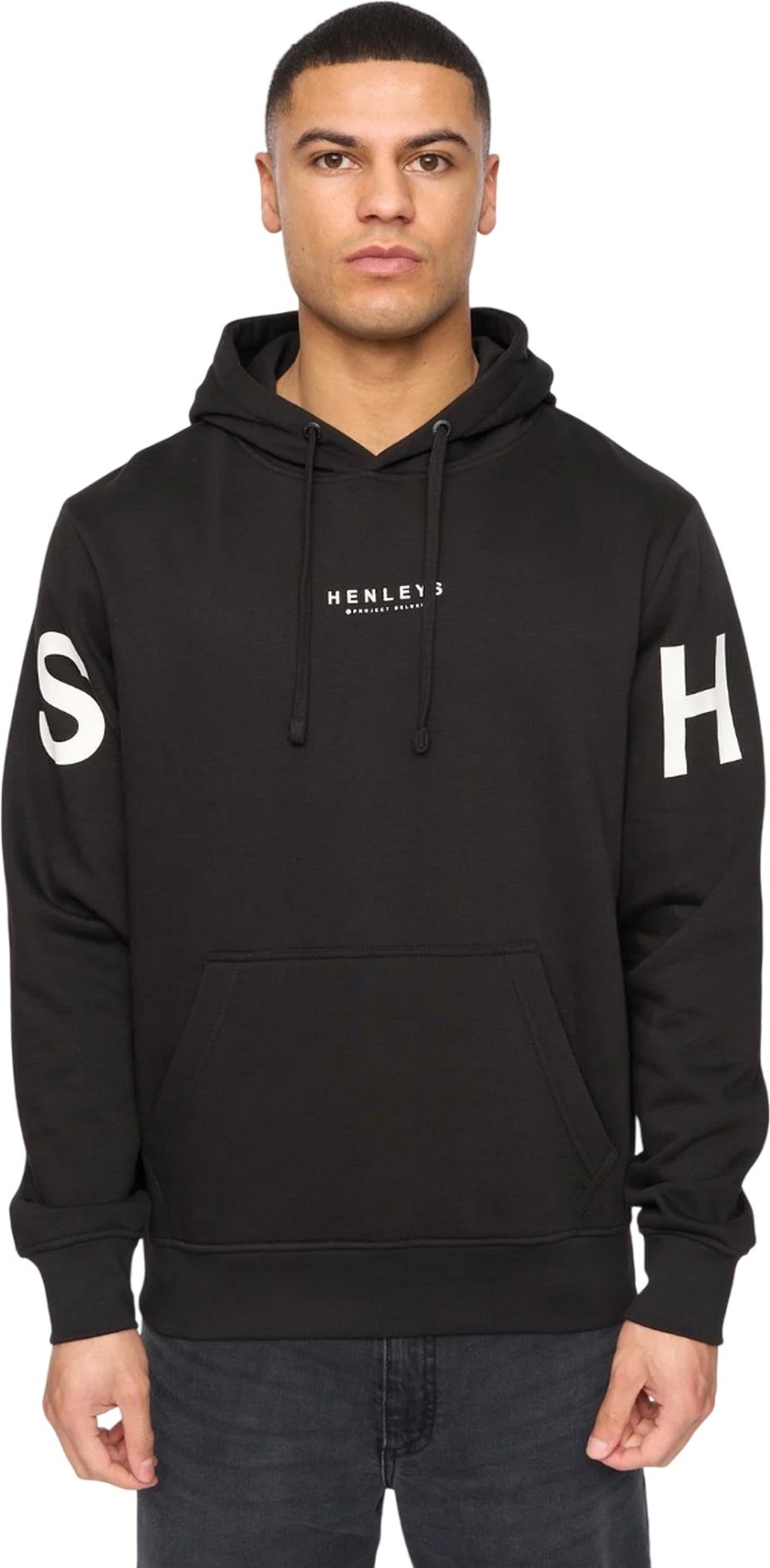 Henleys - "Hensleeve" Kapuzenpullover für Herren (Schwarz)