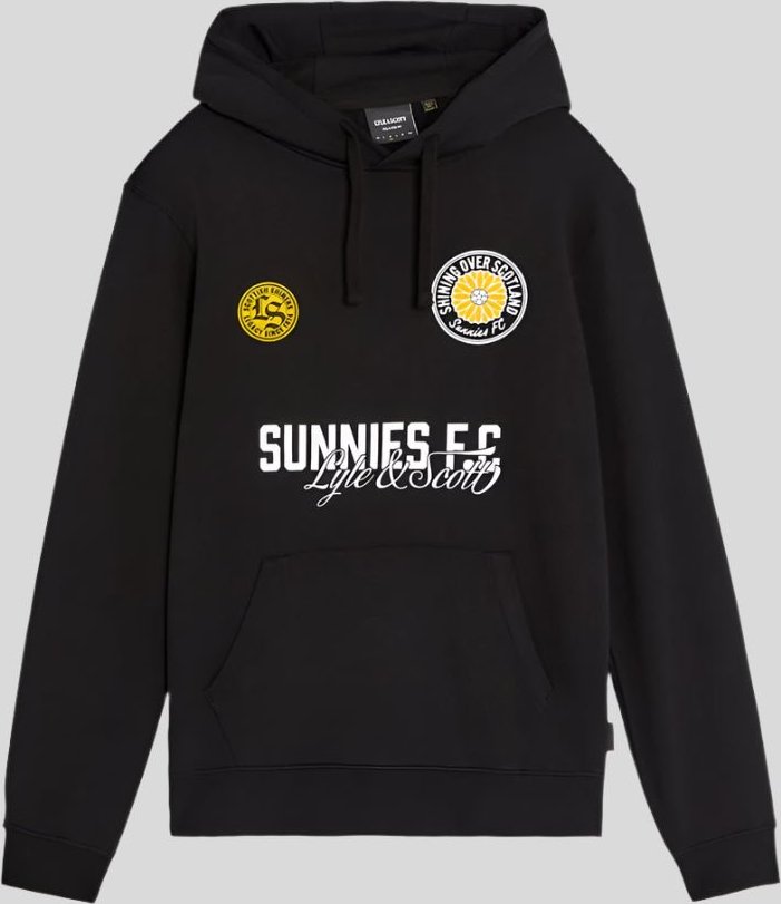 Lyle & Scott Sunnies FC Grafik-Kapuzenpullover – Schwarz