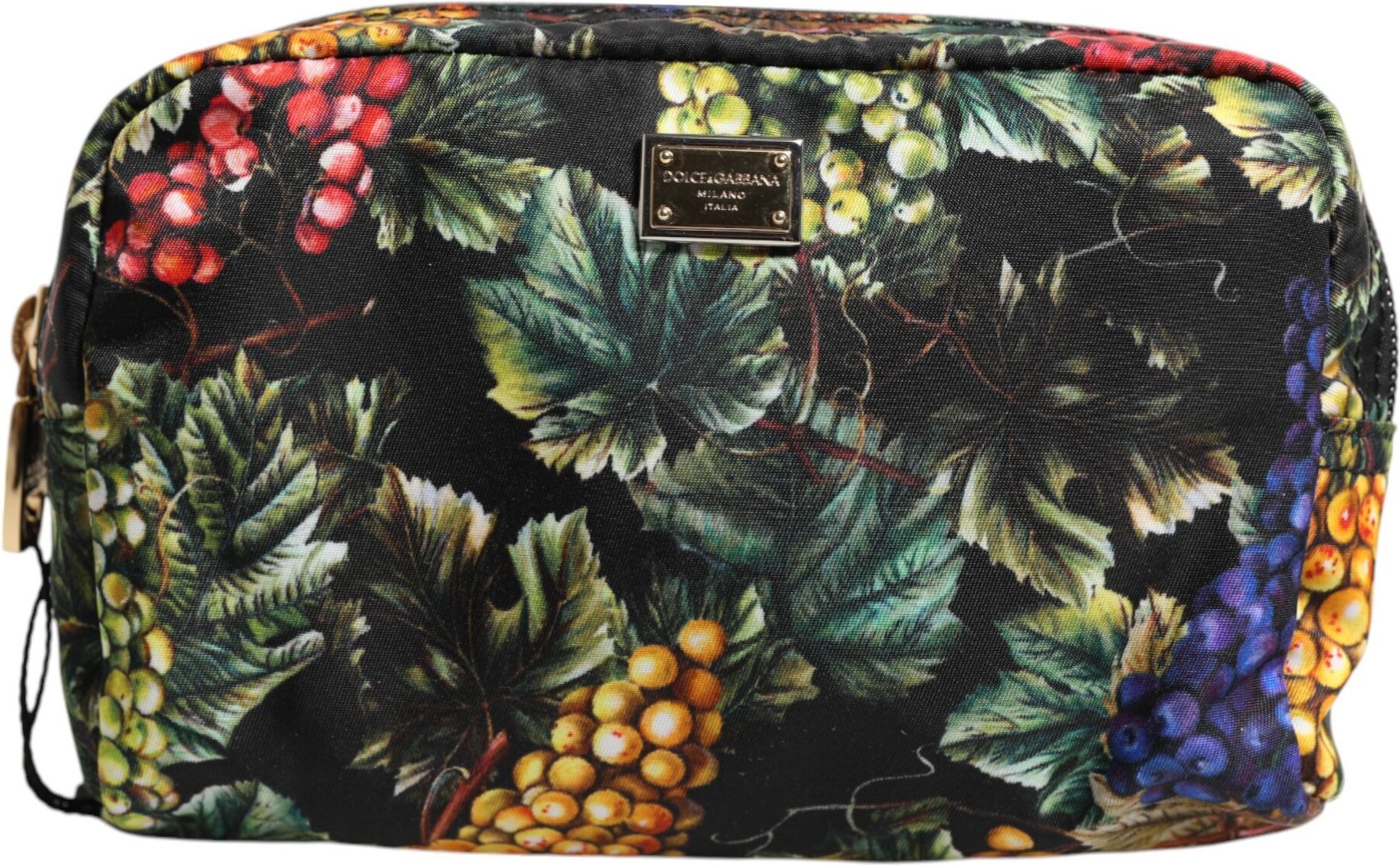 Mehrfarbige Trauben-Print Clutch mit Logo-Platte und Tasche