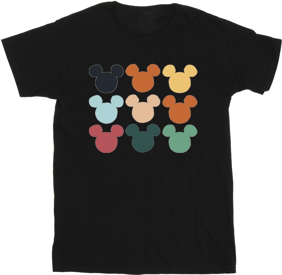Disney - "Mickey Mouse Heads Square" T-Shirt für Herren (Schwarz)