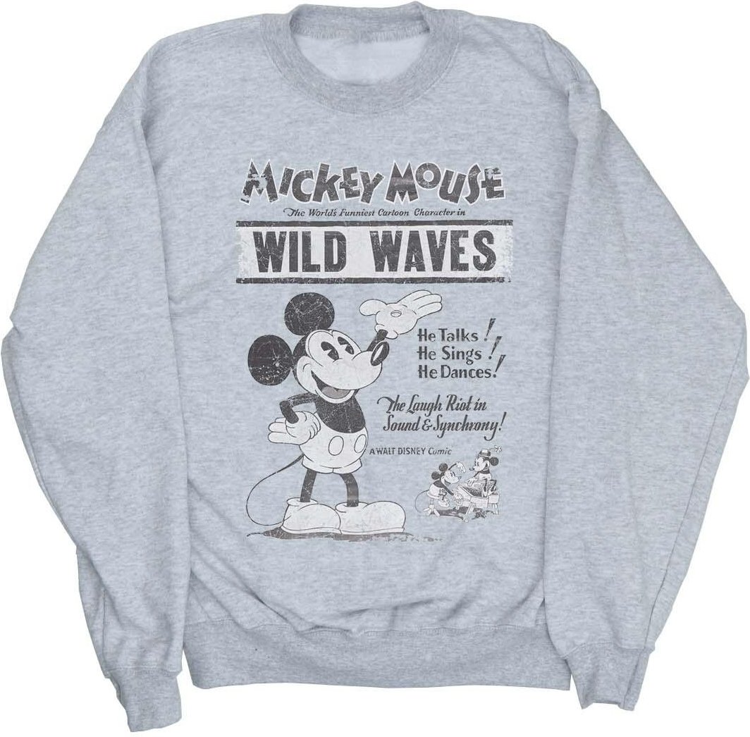 Disney - "Mickey Mouse Making Waves" Sweatshirt für Herren (Grau)