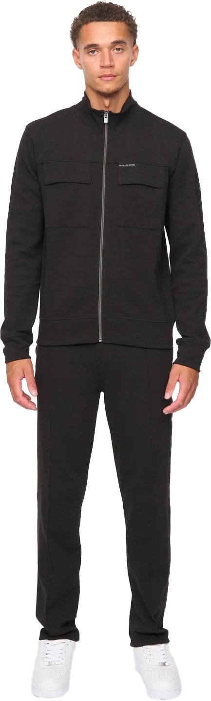Duck and Cover - "Tames" Hoodie und Jogginghosen-Set für Herren, Durchgehender Reißverschluss (Schwarz)