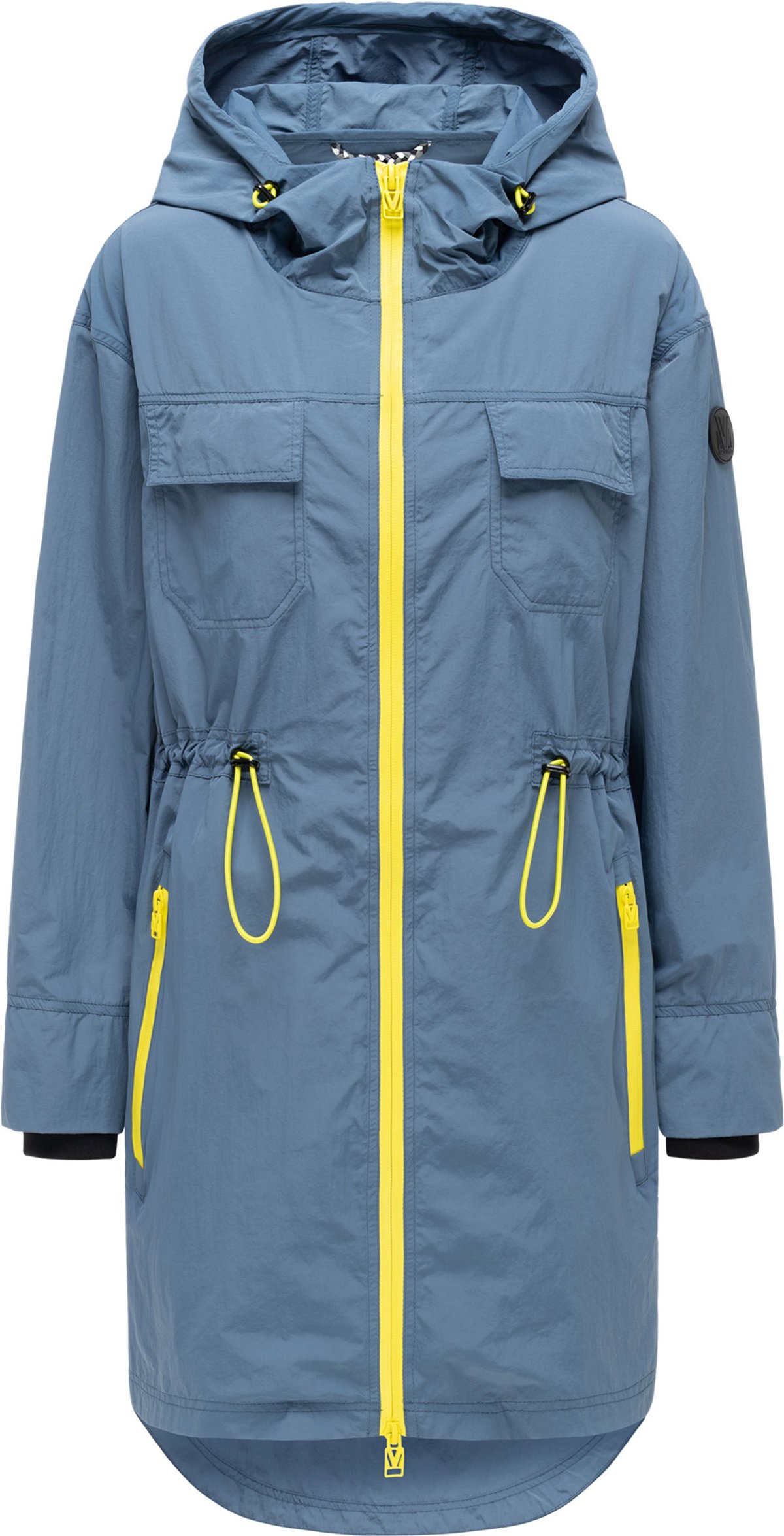 Marikoo Damen Mantel Übergangsjacke Trüffelbonbon mit Kapuze