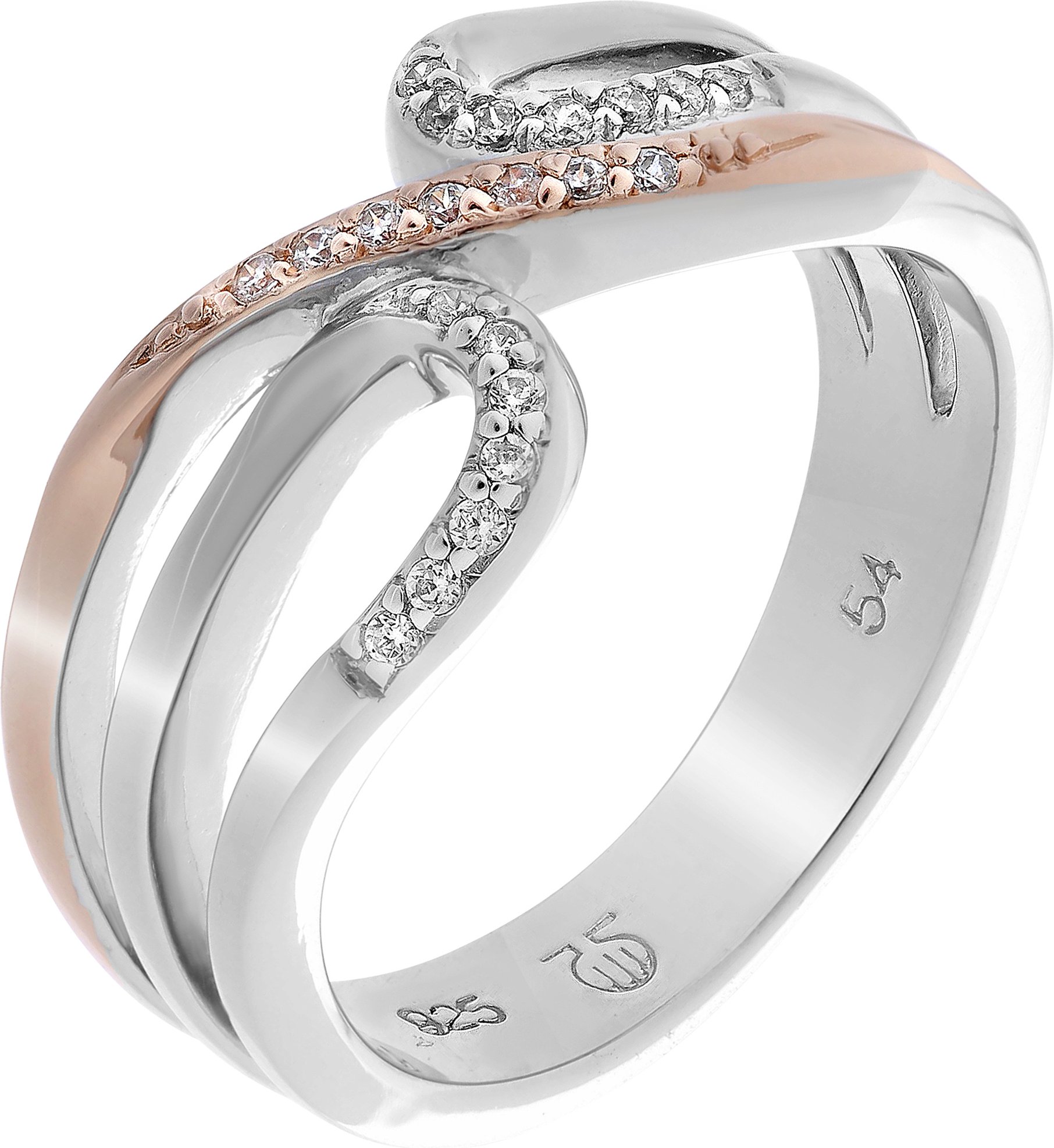 Orphelia Damen-Ring Sterling-Silber 925 – Silber/Rosé ZR-7230