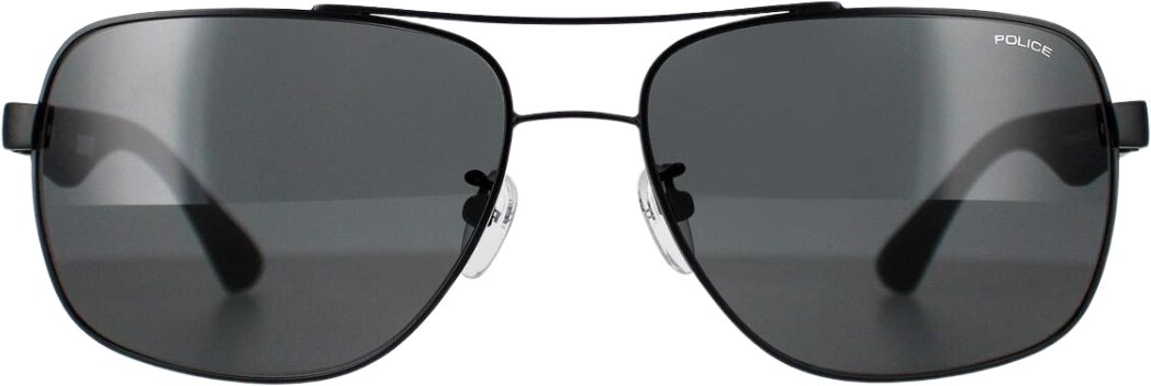 Polizei-Sonnenbrille in halbmattem Schwarz