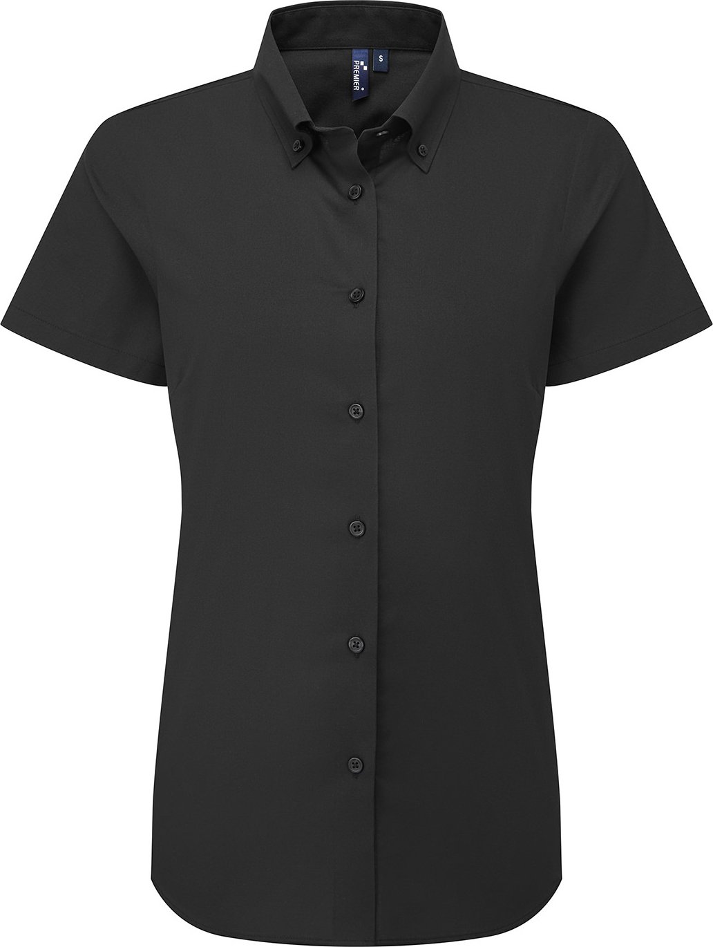 Premier - "Supreme" Formelles Hemd für Damen kurzärmlig (Schwarz)