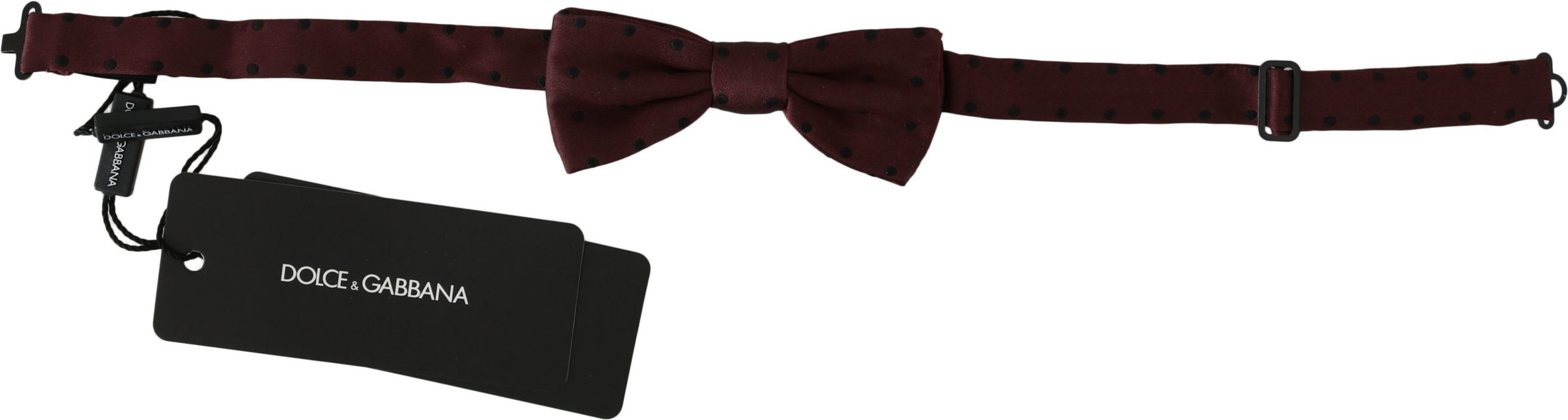 Dolce & Gabbana Lila gepunktete Seiden-Papillon-Fliege mit verstellbarem Hals