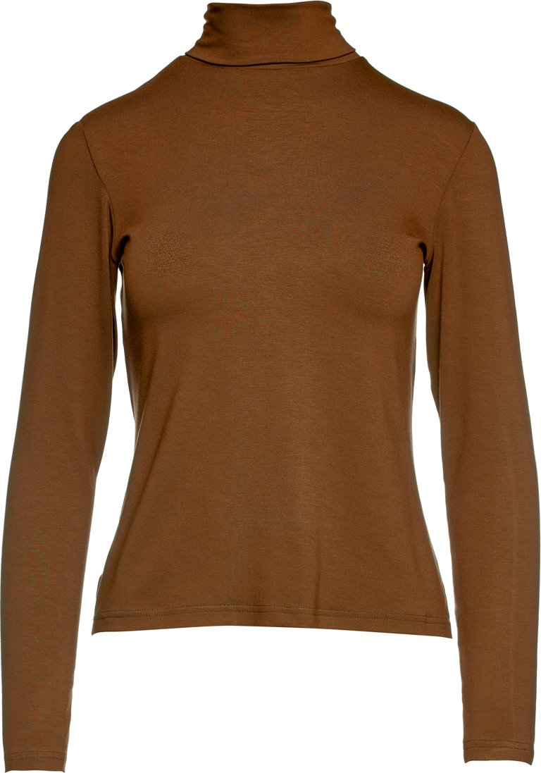 Biscuit Colour Langarm-Pullover mit Polokragen