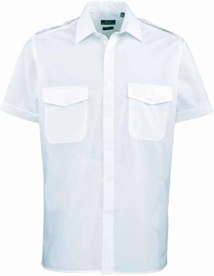 Premier - Pilotenhemd für Herren kurzärmlig (Hellblau)