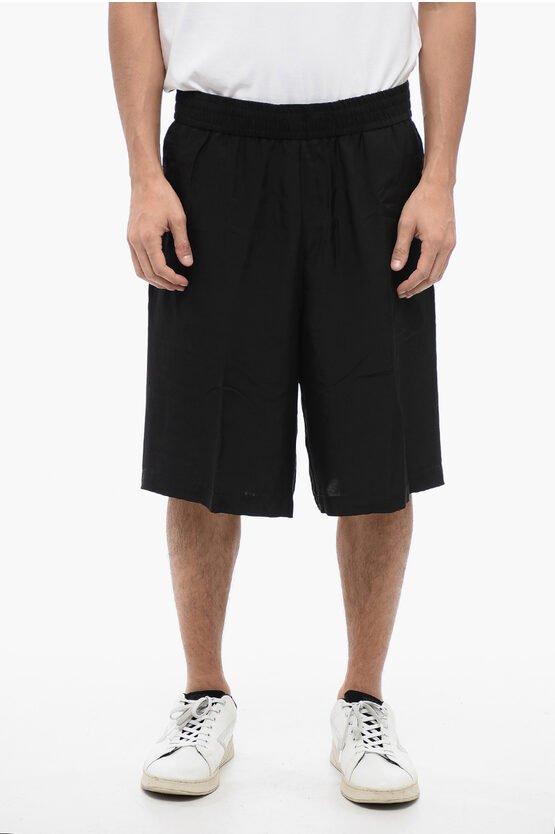 JORDAN Shorts aus Viskosemischung mit elastischem Bund in Schwarz