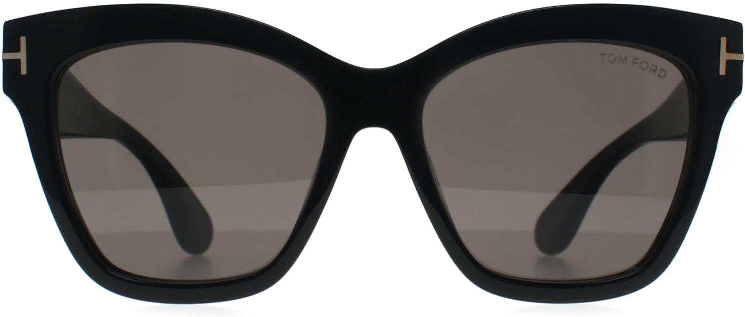 Tom Ford Elvira FT1217 01A glänzend schwarz grau mit hellem Spiegel Sonnenbrille