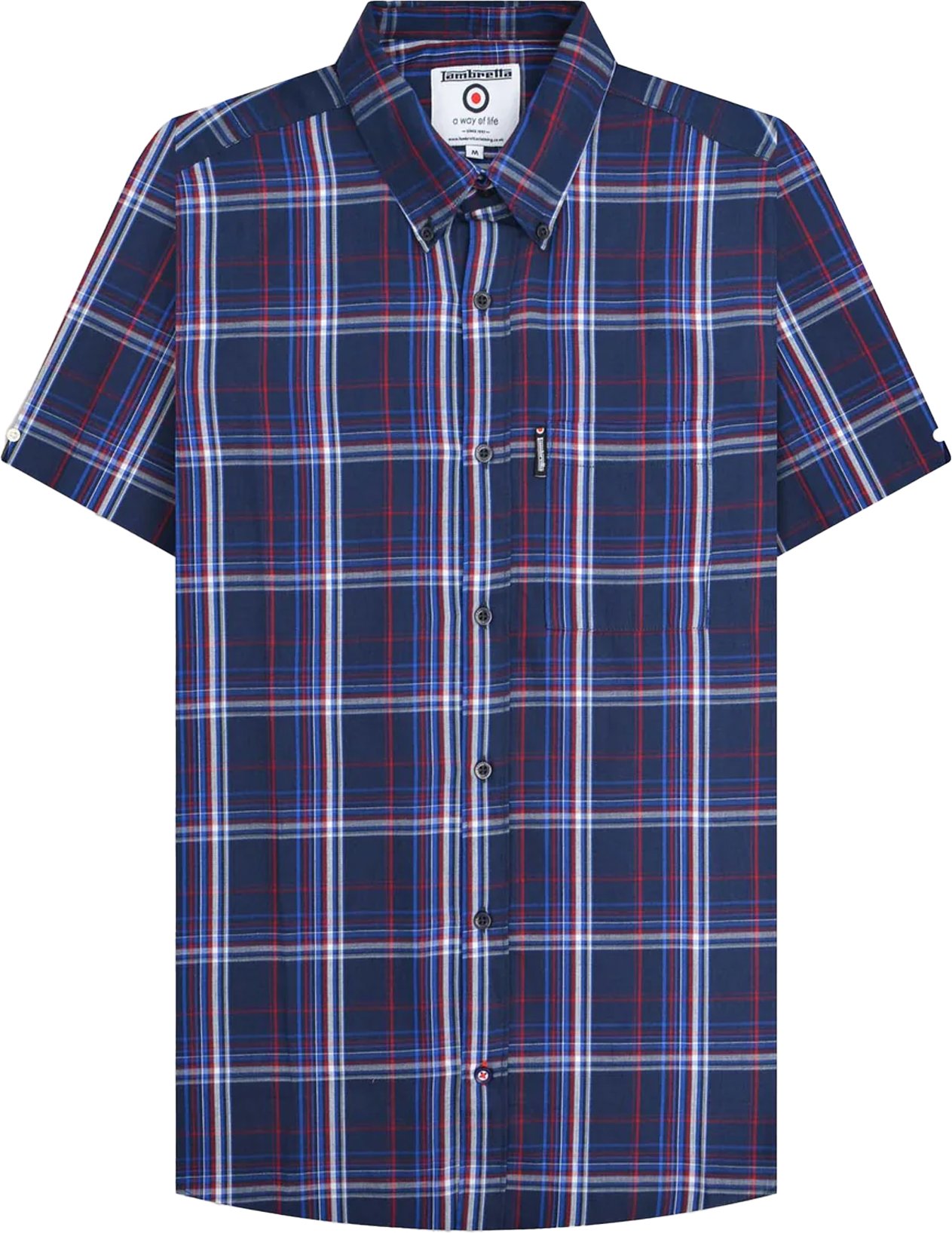 Lambretta - "SS25" Hemd für Herren (Marineblau/Blau/Rot)