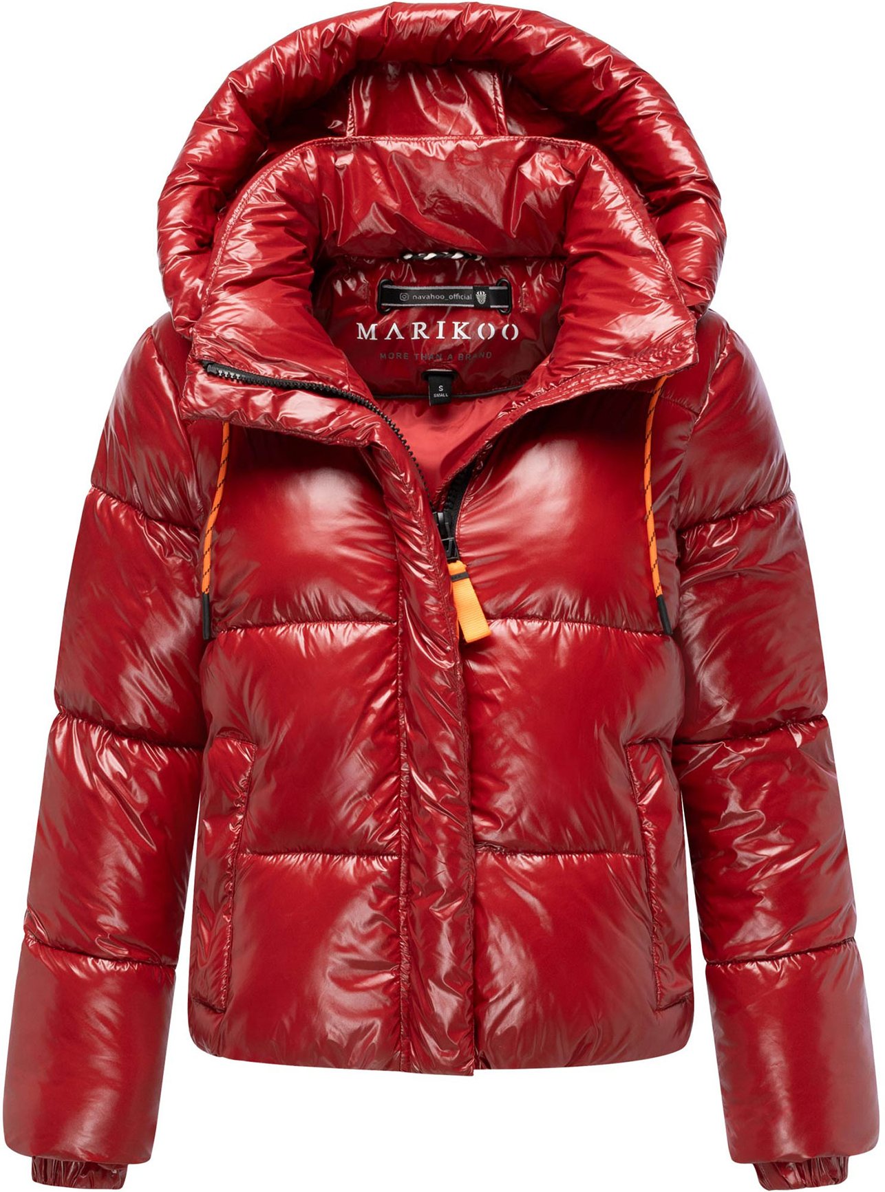Marikoo Damen Winter Steppjacke Skyraa mit Kapuze & glänzendem Design