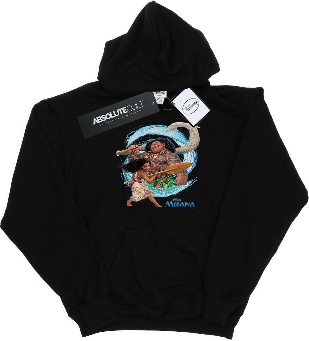 Disney - "Moana And Maui Wave" Kapuzenpullover für Mädchen (Schwarz)