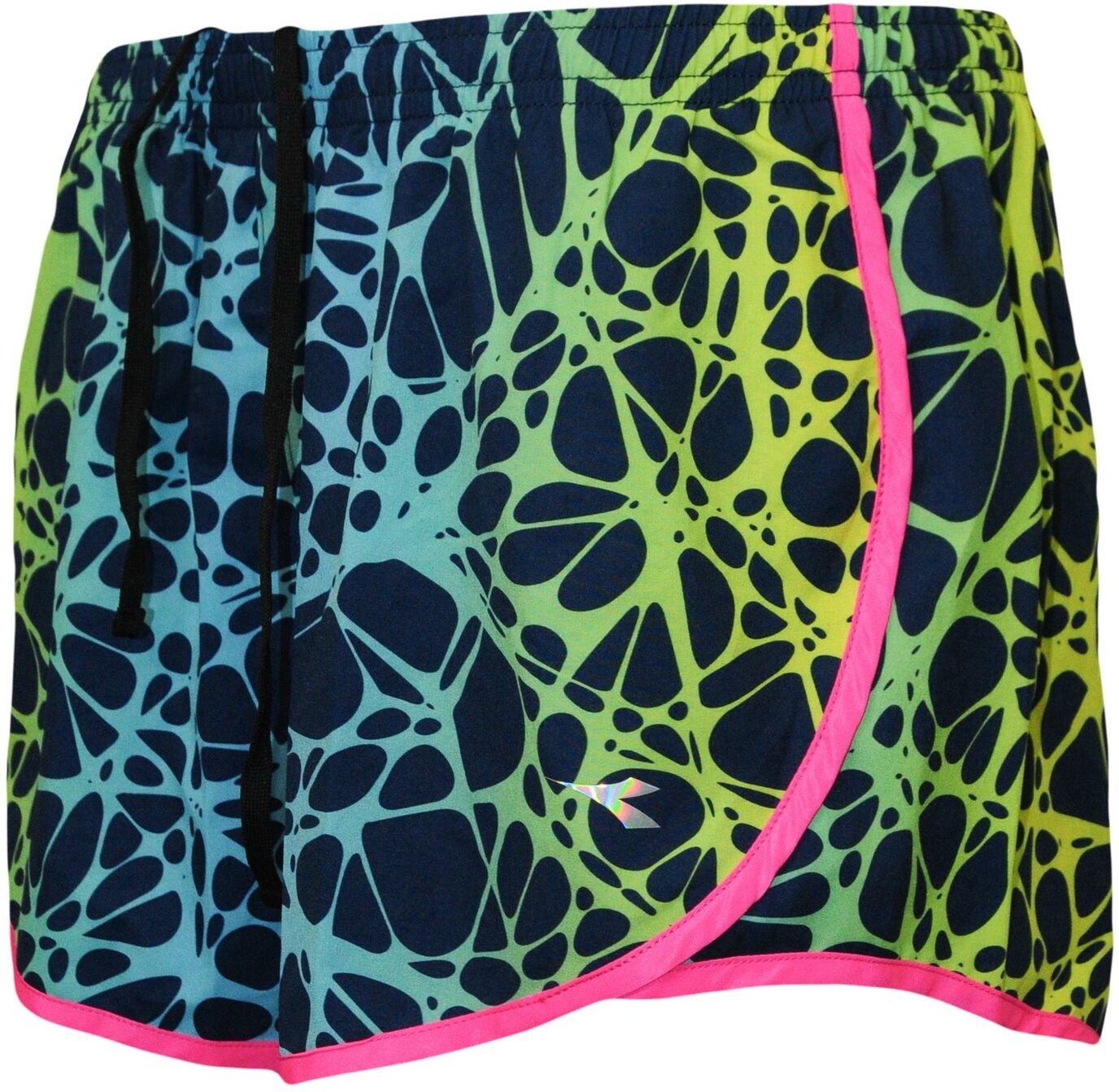 Diadora rennt womens schwarz/grüne Shorts