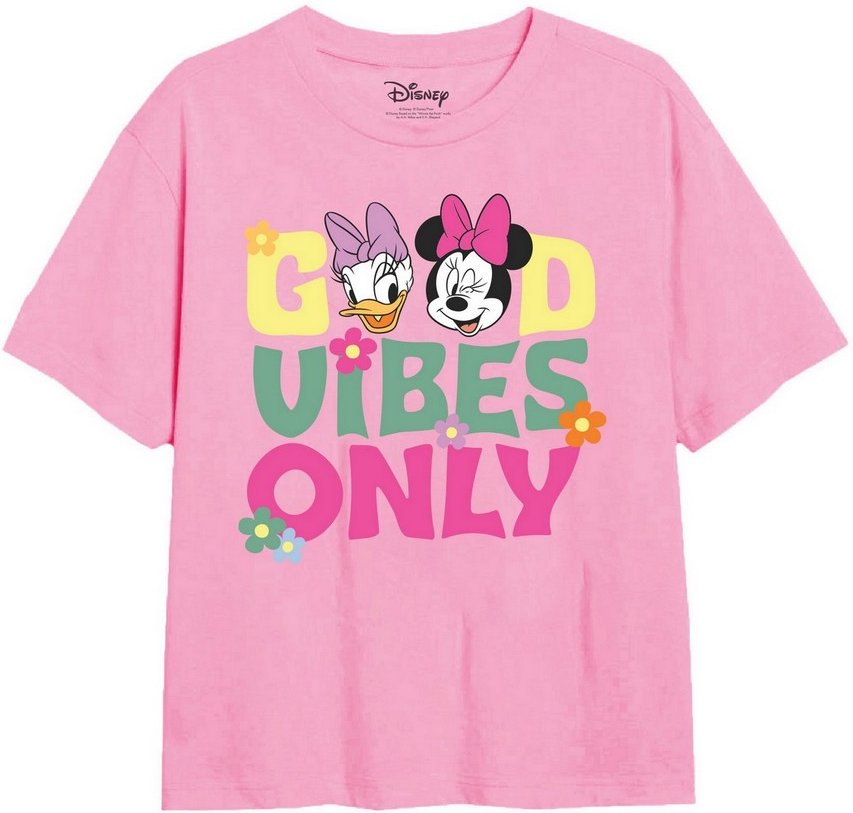 Disney - "Good Vibes Only" T-Shirt für Mädchen (Hellrosa)