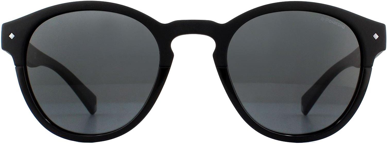 Thumbnail - Polaroid Runde Herren Schwarz Grau Polarisierte Sonnenbrille
