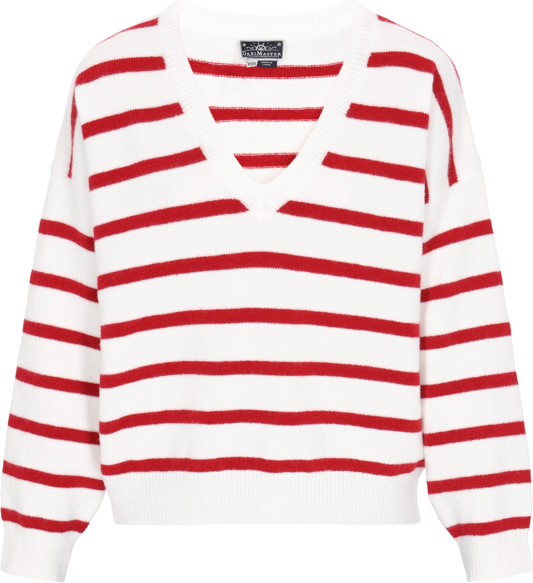 Dreimaster Zur Seite fahren Frauen cremeweißer roter Streifen