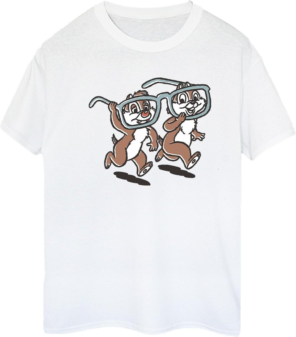 Disney - "Chip 'n Dale Glasses" T-Shirt für Damen (Weiß)