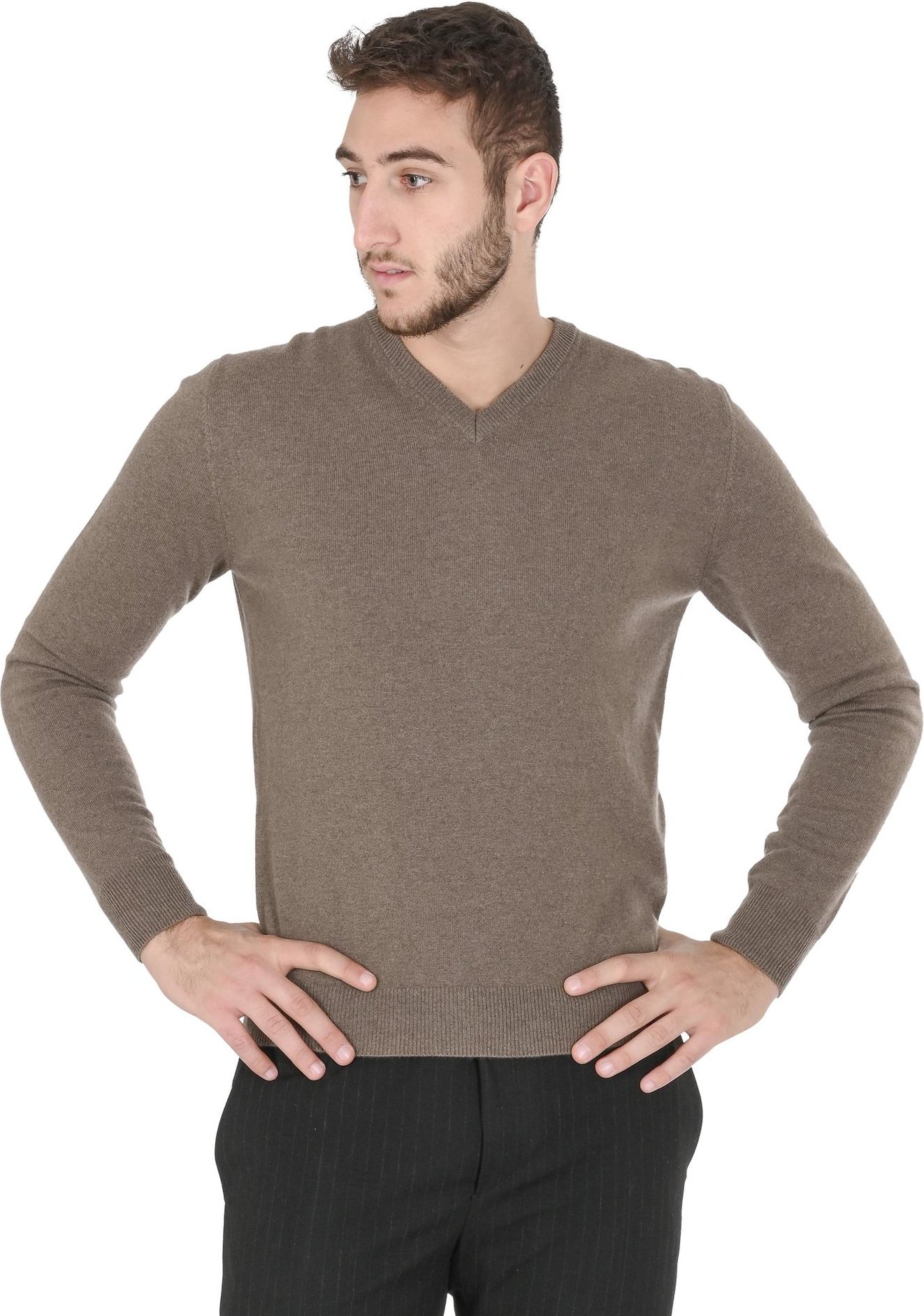 Verfeinerter Cashmere V-Ausschnitt Pullover