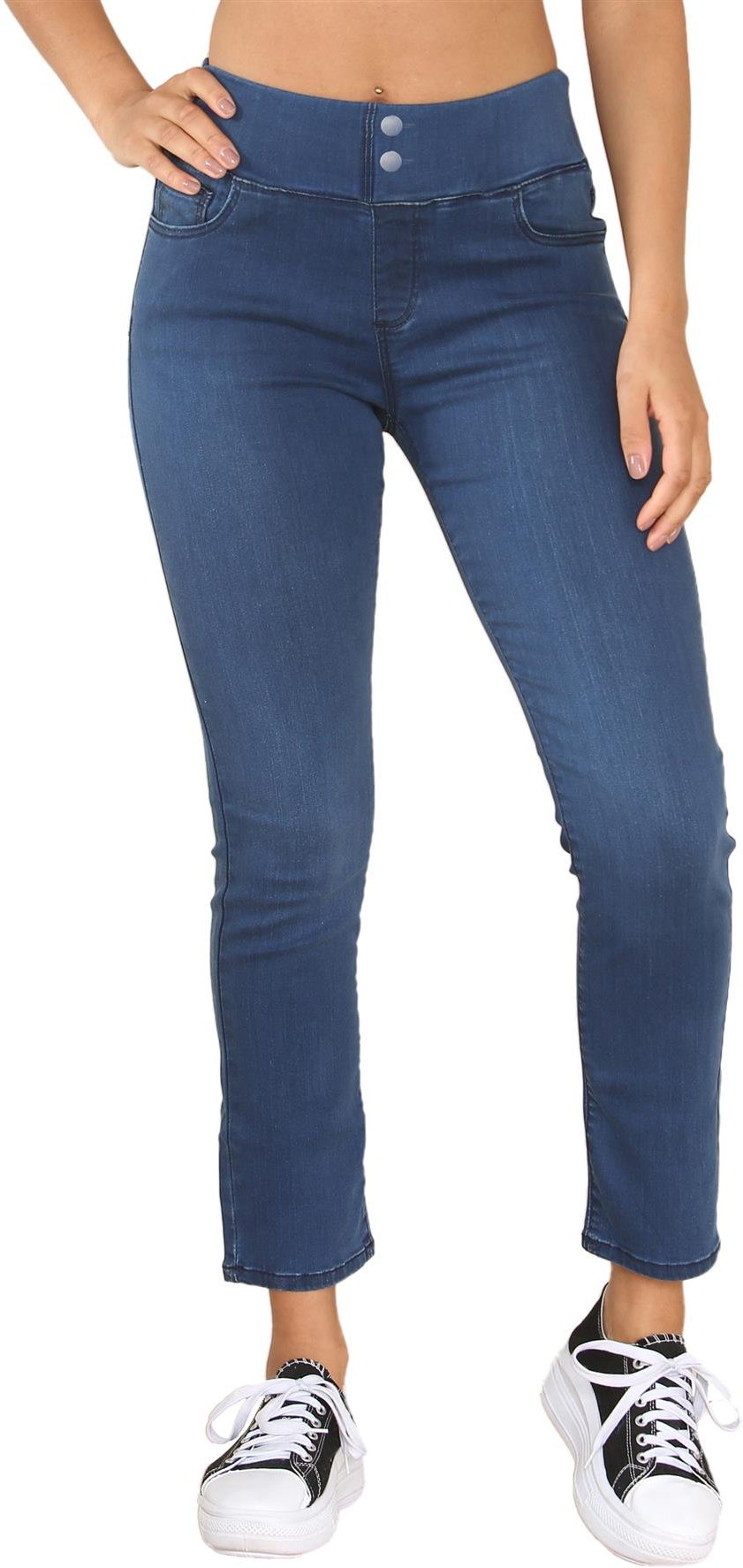 Enzo | Damen Jeans mit weit geschnittenem Bund