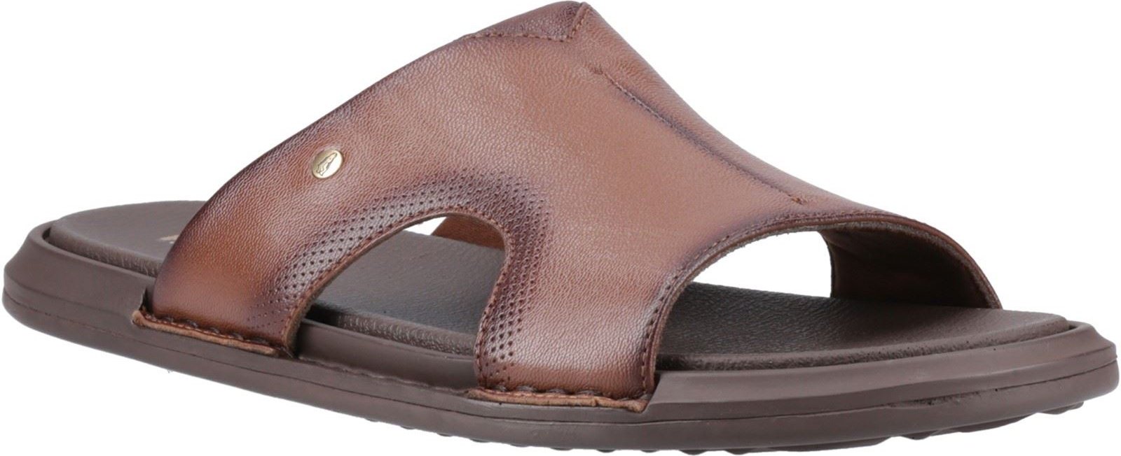 Hush Puppies Callum Slide Leder Herren Braune Sandalen