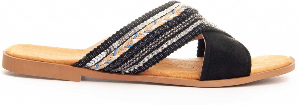 Montevita Flipp5 Flachsandale in Schwarz