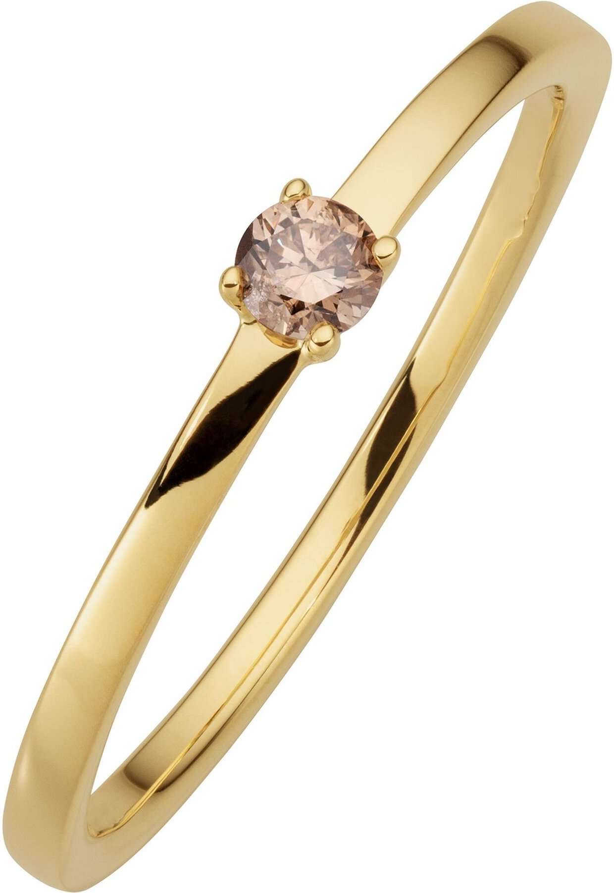 Orolino Ring 585/-GG glanz 1 Brill. 0,10ct. braun