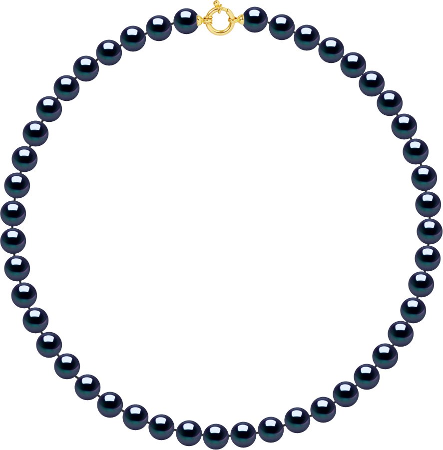 Thumbnail - DIADEMA - Halskette - Echte Süßwasserperlen - Schwarzer Tahitian Style - Gelbgold