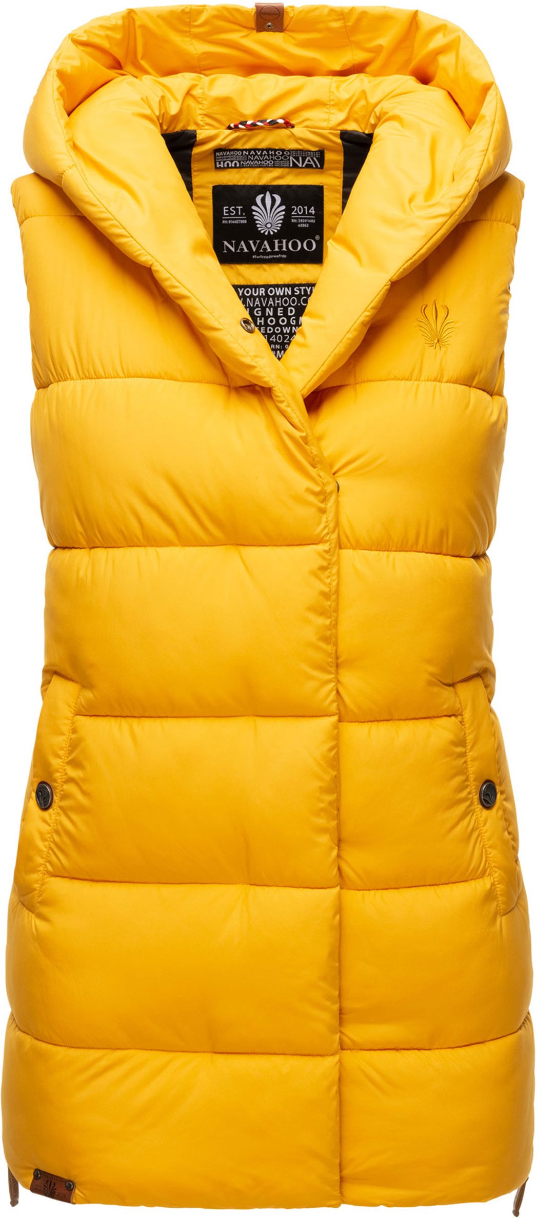 Navahoo Damen Steppweste Madilynaa – Lang & Gefüttert