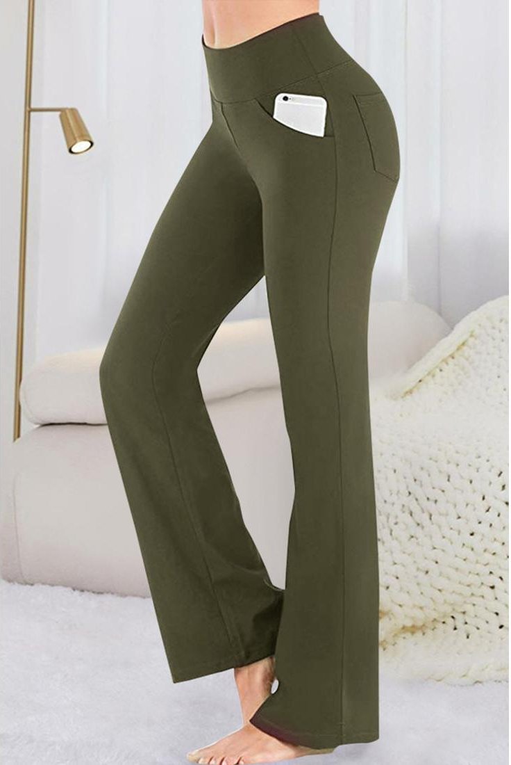 Damen Hohe Taille Active Pants mit Taschen