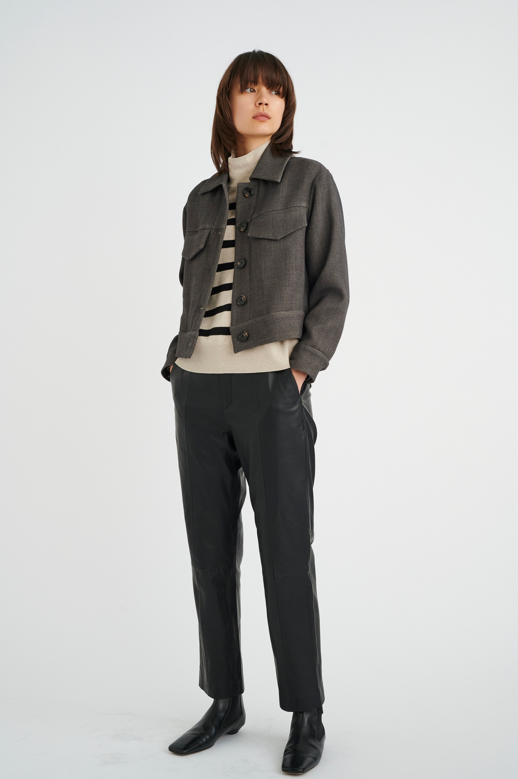 Strickpullover Oversize fit black offwhite