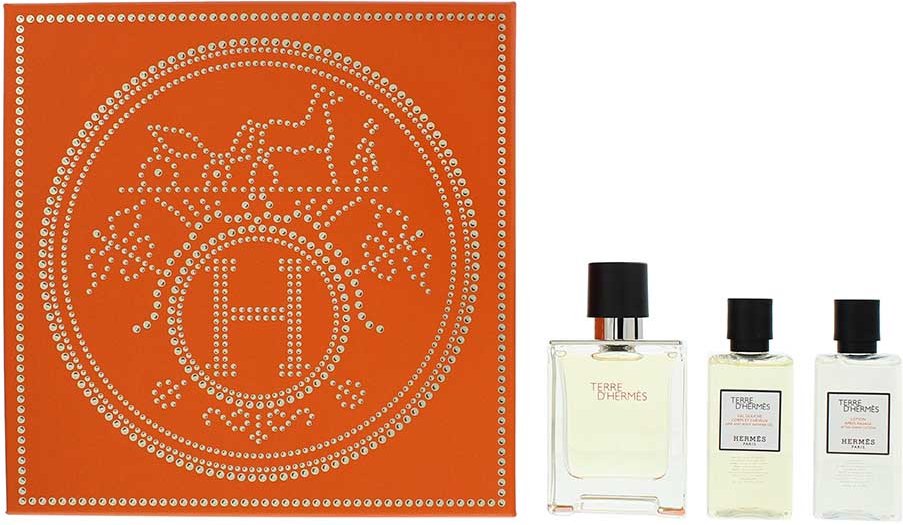 Hermes Terre D'hermes Eau De Toilette 50ml, Duschgel 40ml + Aftershave Lotion 40ml
