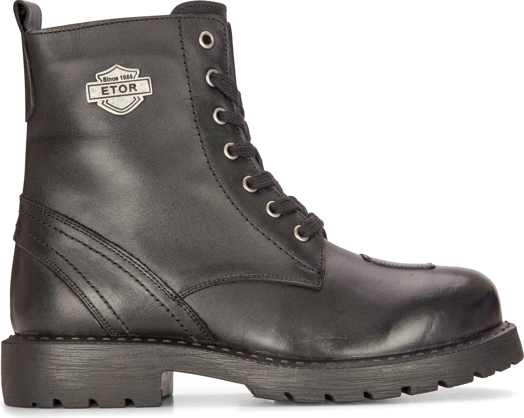 Herren Leder Militärstiefel Schwarz Combat Biker Motorrad Punk Westernstiefel