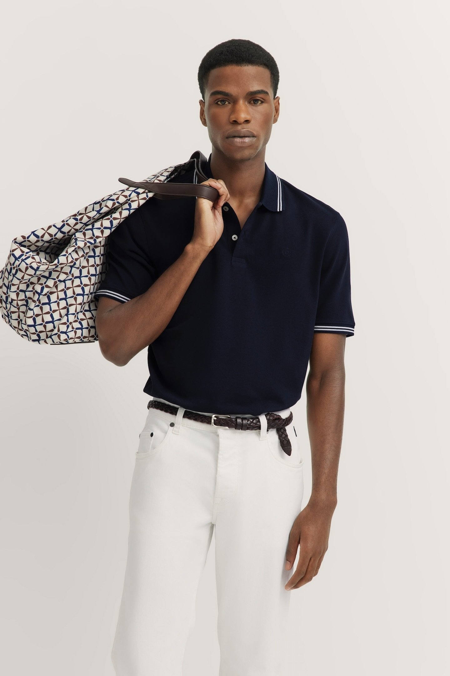 Thumbnail - Bugatti Herren Polo mit Kontraststreifen und Bruststickerei