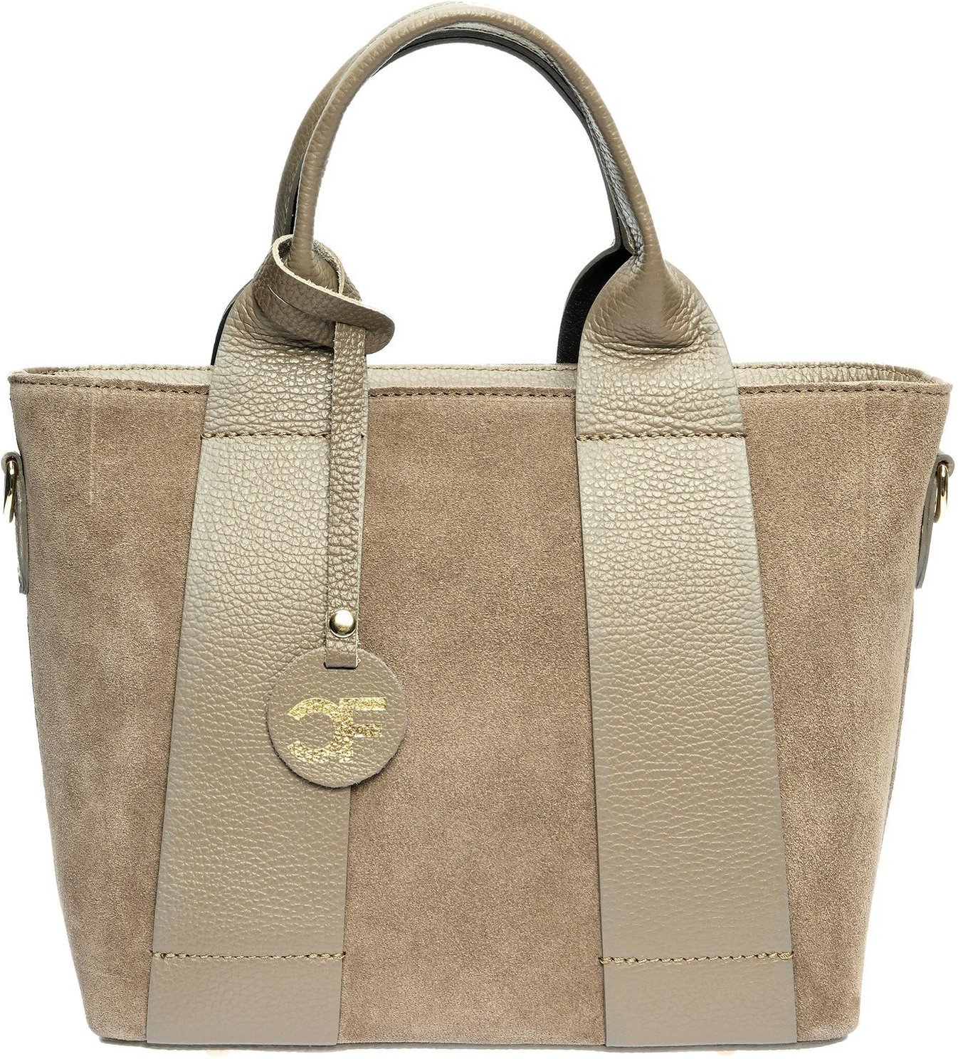 Carla Ferreri Beiger Lederhandtasche