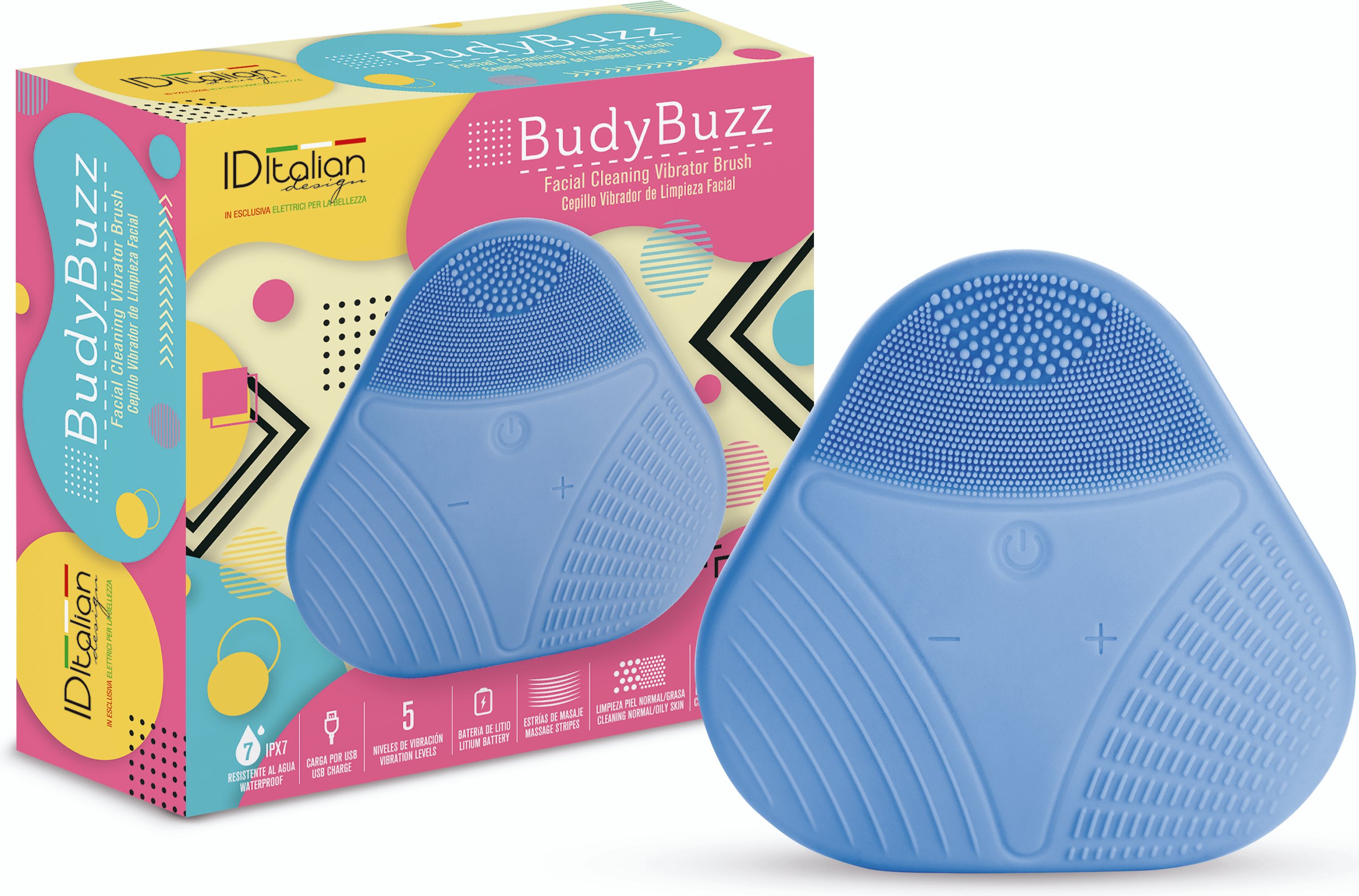 Gesichtsreinigungsbürste - 1,2 W - blau - 10 cm