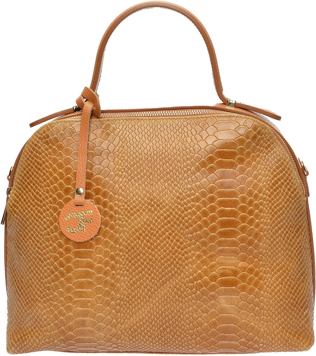 Carla Ferreri Braune Lederhandtasche