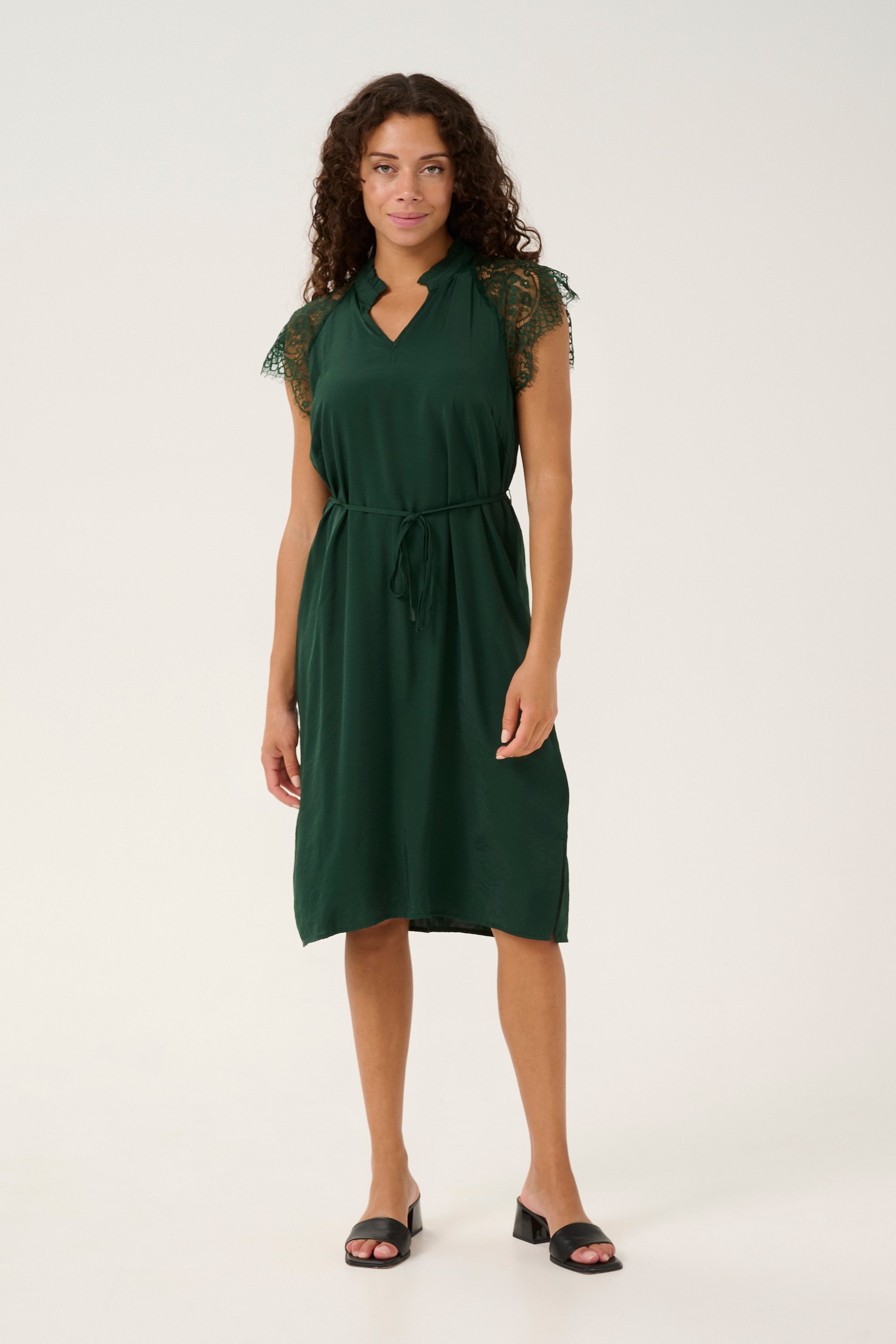 Kleid gerade geschnitten dark green