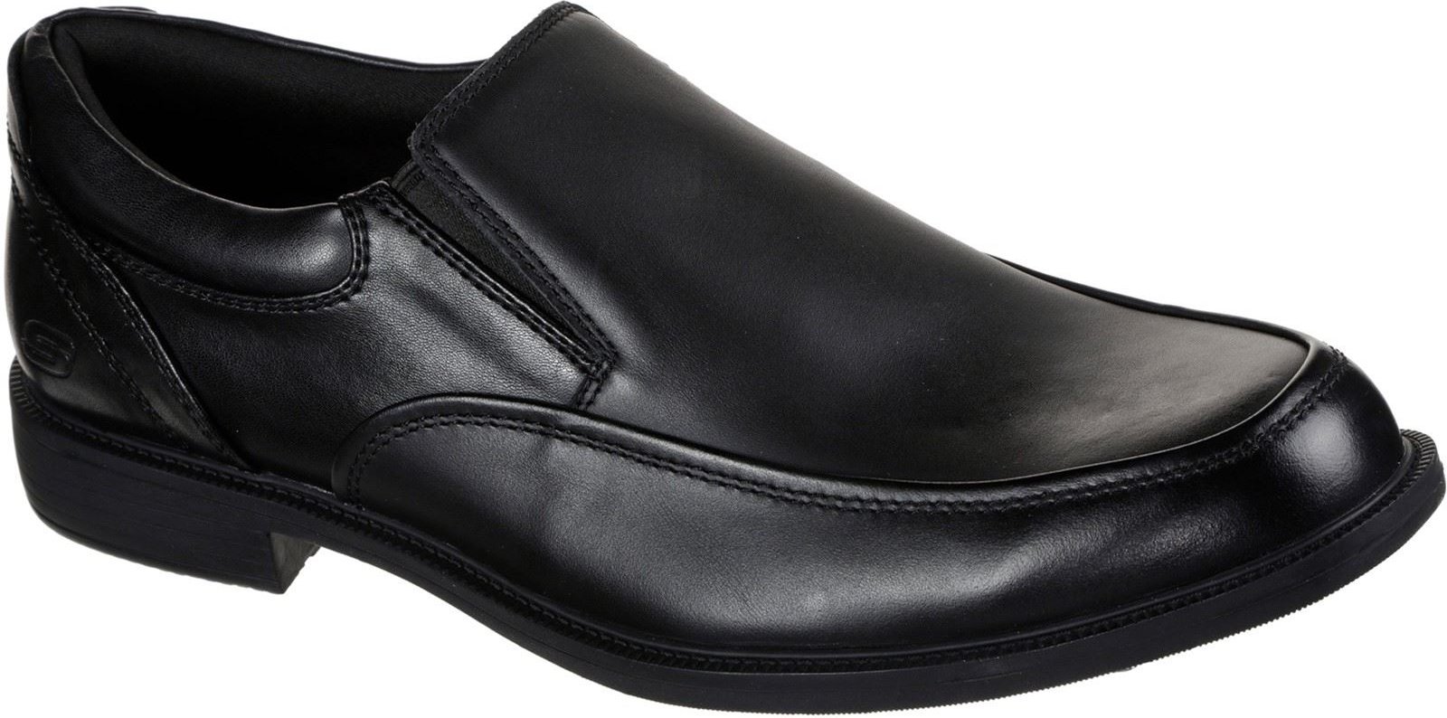 Skechers Dreston Ratlon Leder Herren Schwarz Slipper