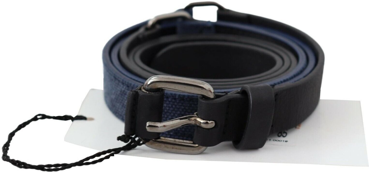 Wendbarer Leder-Gürtel Blaues Canvas