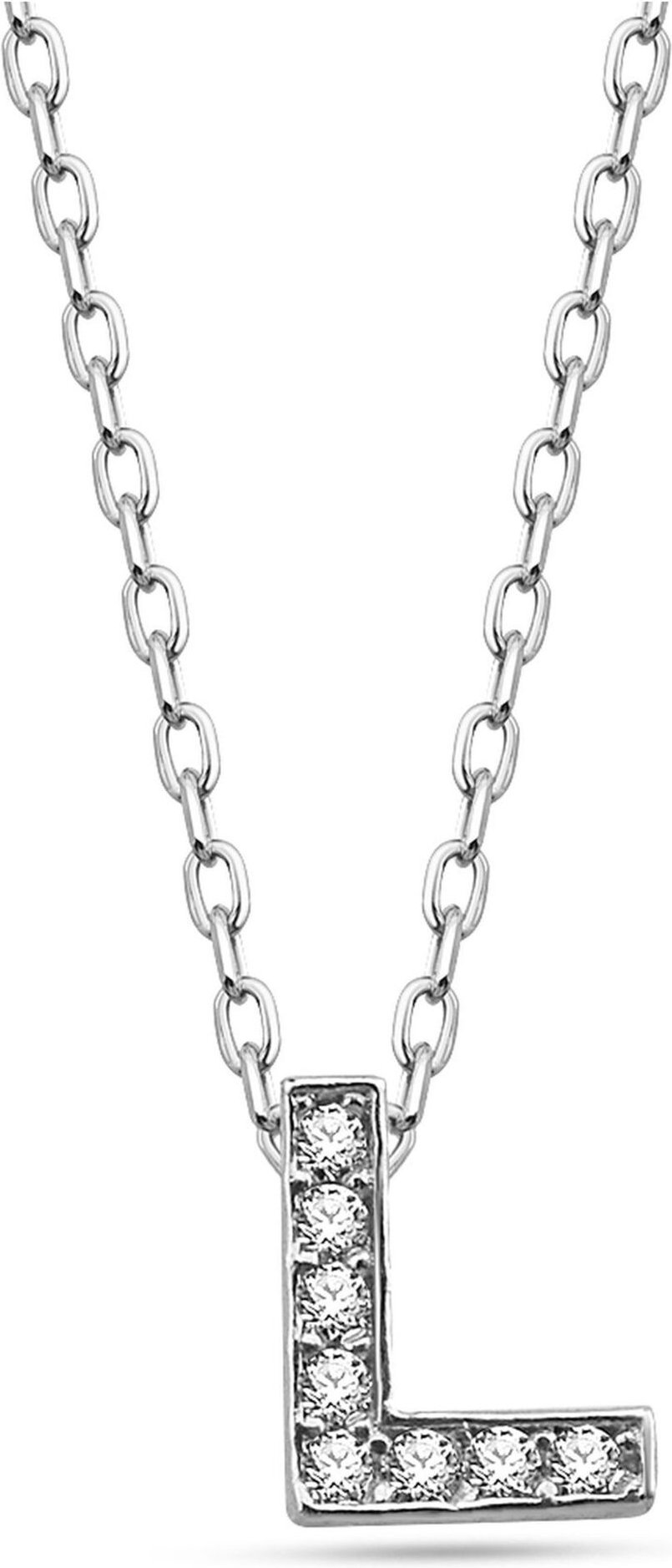 Dkeniz Anhänger mit Kette Buchstabe L 925/- Sterling Silber