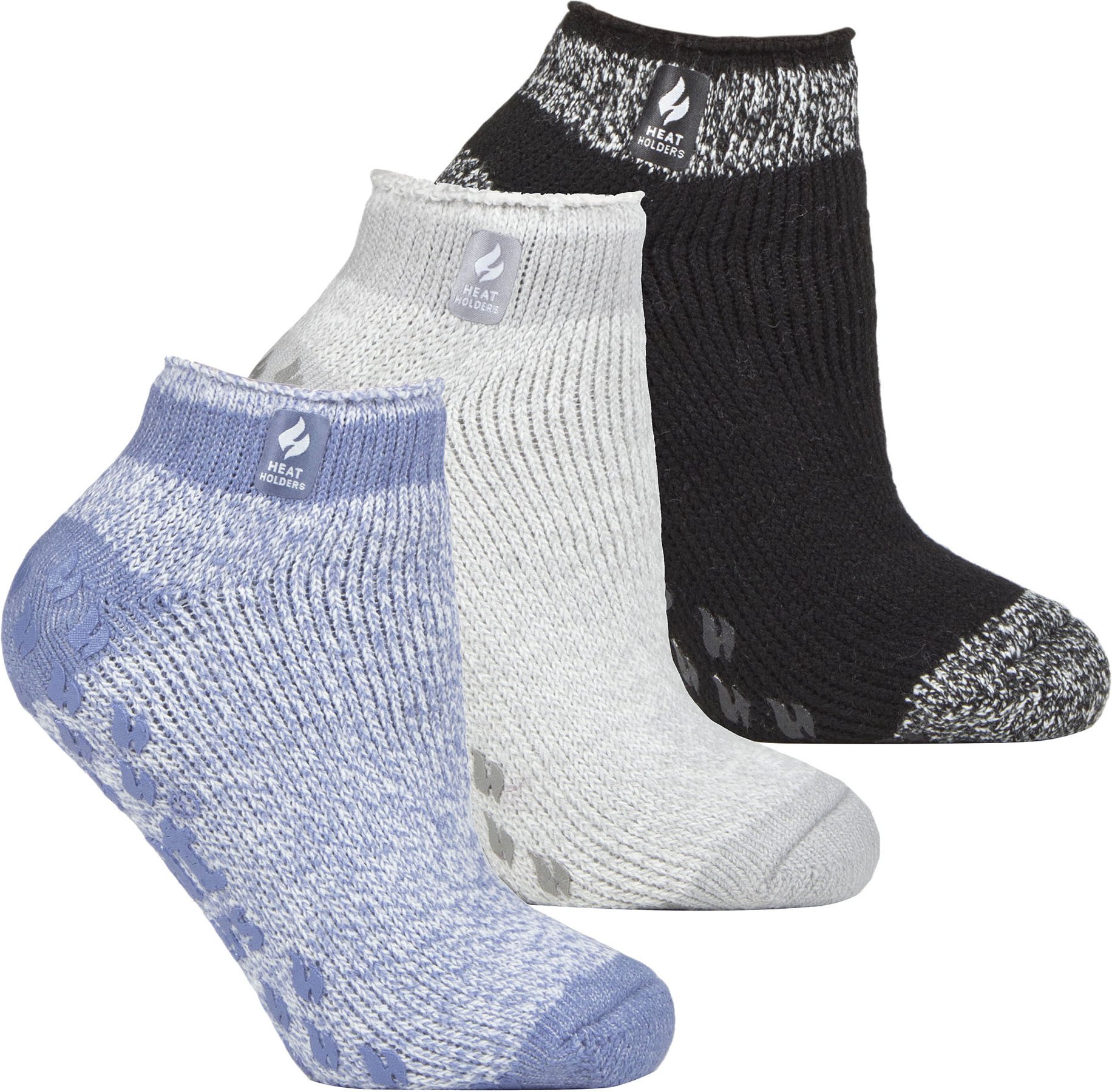 Wärmehalter - 3-Paar-Multipack Damen-Slipper-Socken mit Grippern - Pisa 1