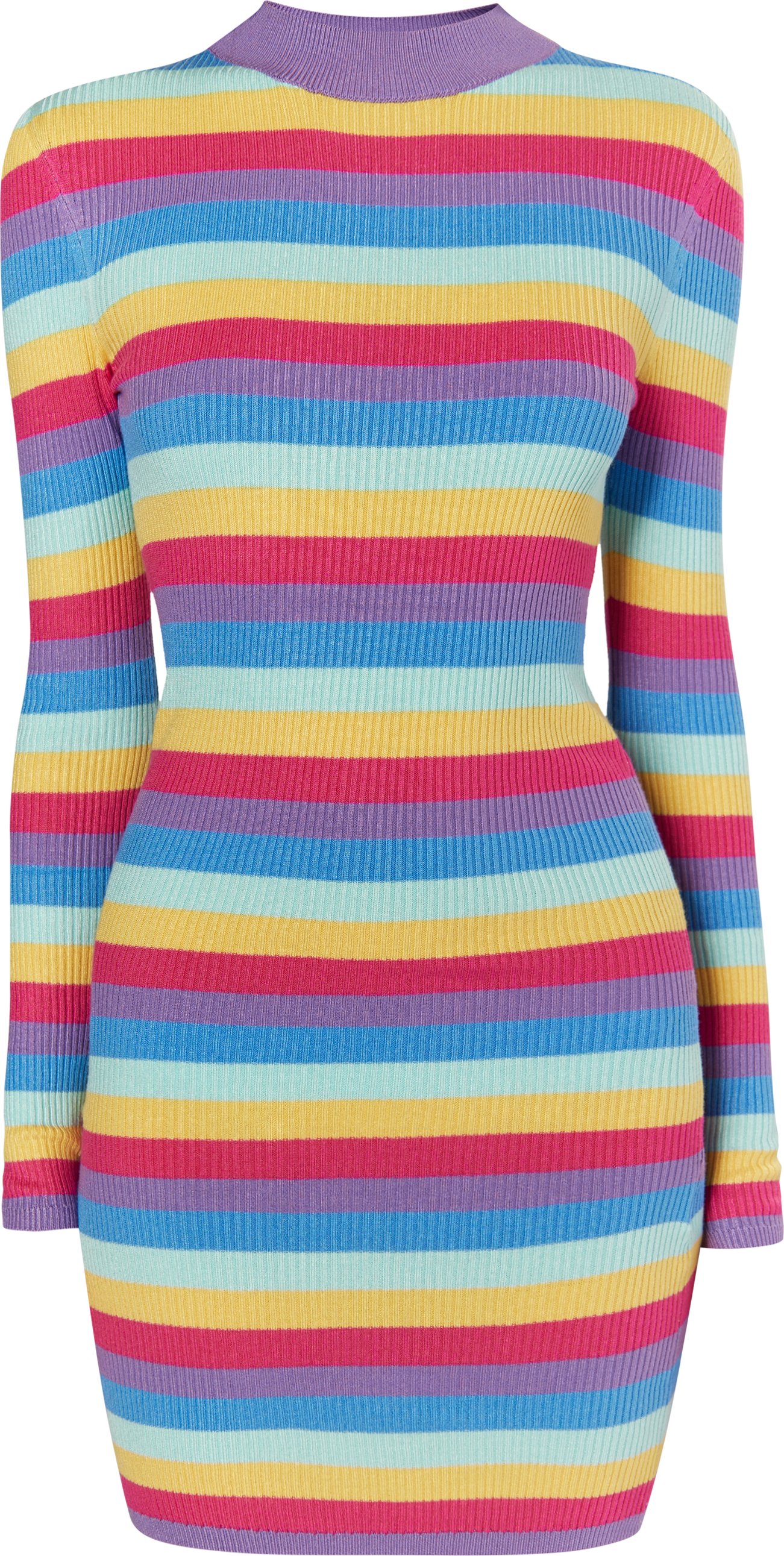 Mymo Strickkleid Damen Violett Mehrfarbig