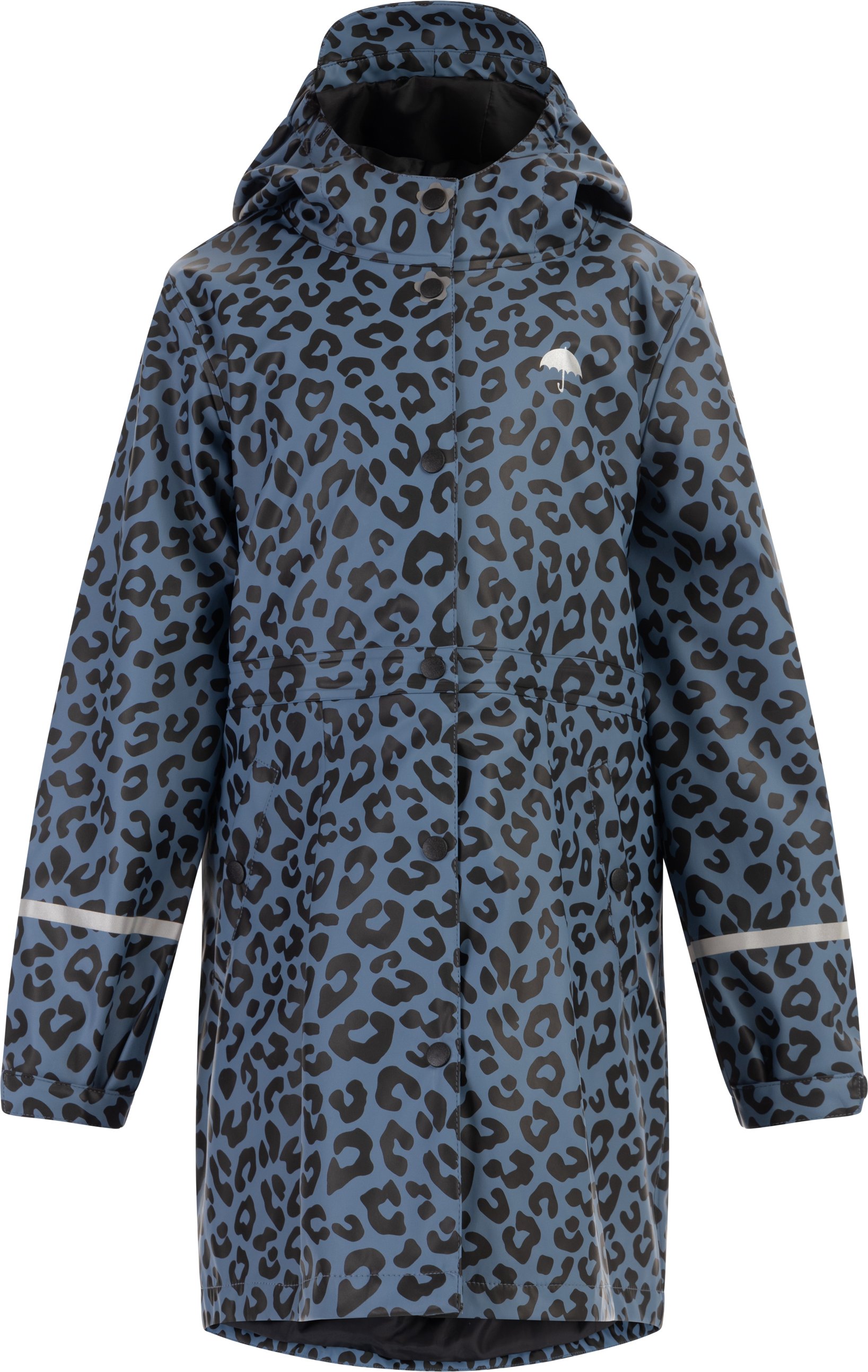 Thumbnail - Schmuddelwedda Regenmantel Mädchen Blau Grau Schwarz Leo