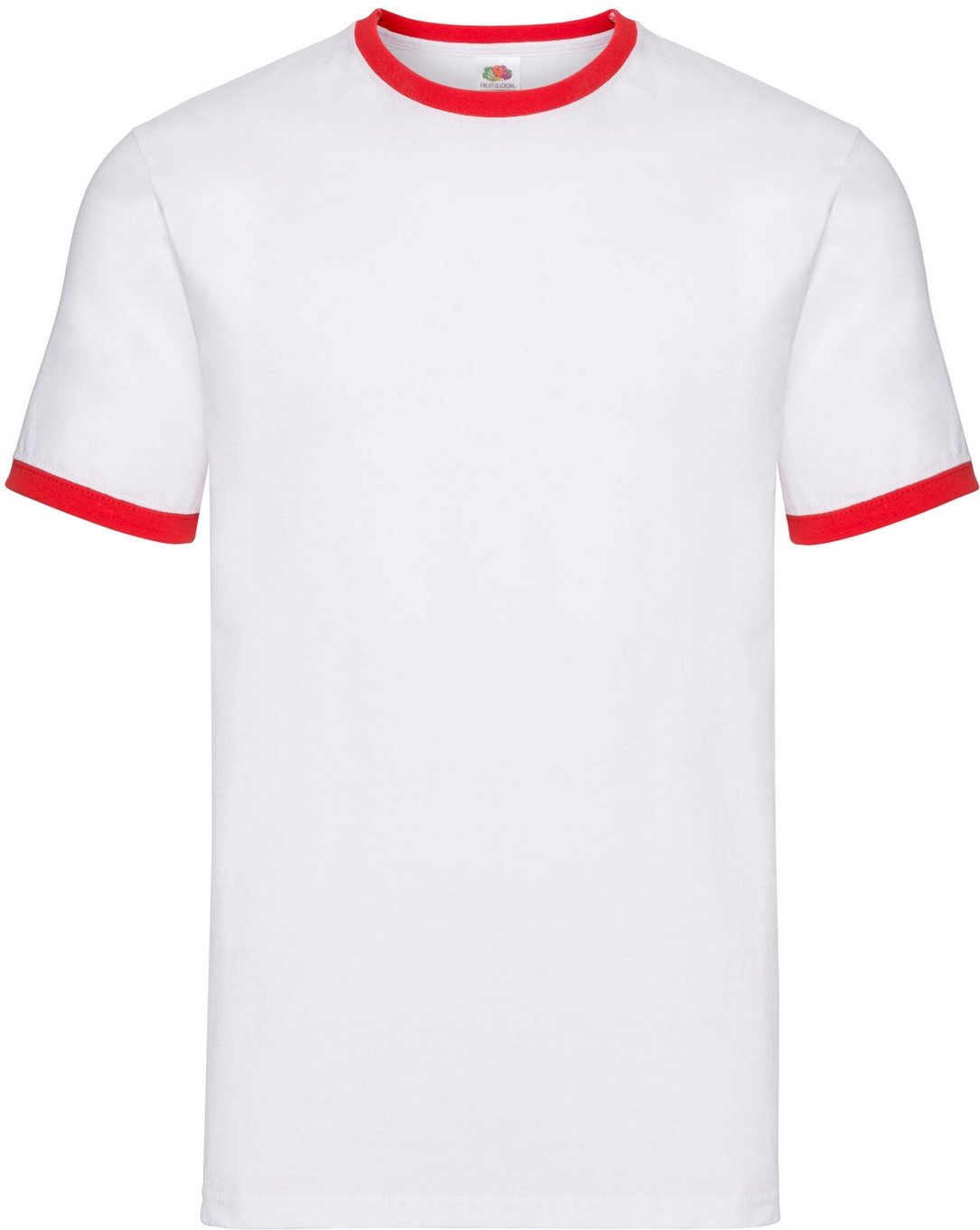 Fruit of the Loom - T-Shirt Ringer-Stil für Herren/Damen Unisex (Weiß/Rot)