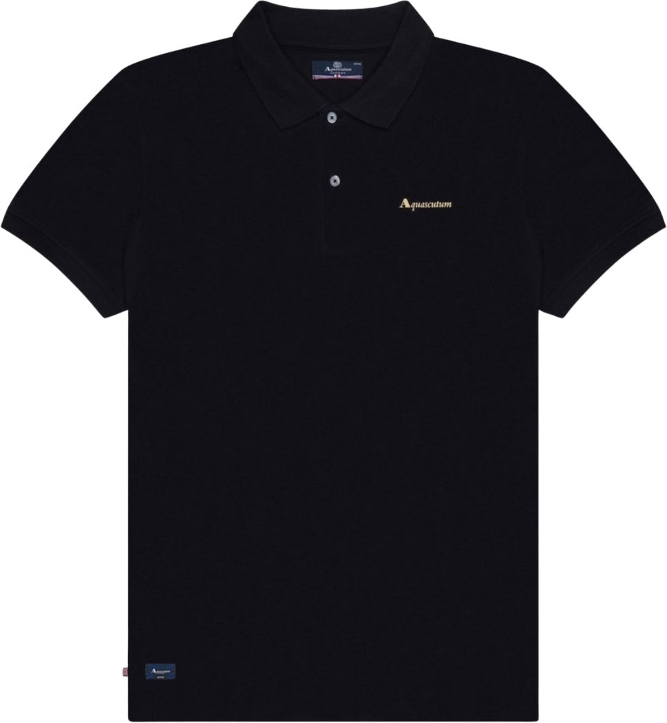 Aquascutum Active Cotton Polo Dry-fit Schwarzes Poloshirt